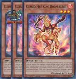 Yugioh! 3x Cursed Fire King Doom Burst ROTA-EN099 Super Rare 1st Ed NM - Image 1