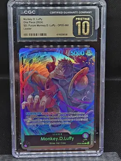 2024 One Piece English OP05-060 Monkey D Luffy Purple Leader CGC 10 PRISTINE - Image 1