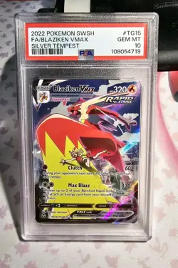 Pokemon 2022 Blaziken VMAX TG15 Full Art Trainer Gallery Silver Tempest PSA 10 - Image 1