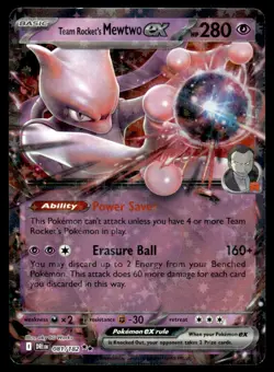 Pokemon TCG SV10: Destined Rivals #081/182 Team Rocket's Mewtwo ex - Image 1