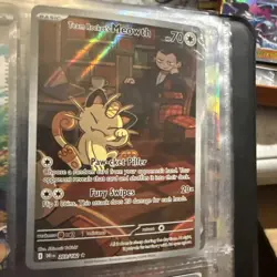 Pokemon Team Rocket's Meowth Sv10: Destined Rivals 203/182 Illustration Rare Ho… - Image 1