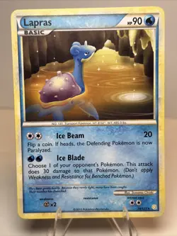 CREASE Lapras 24/123 Regular/Non-Holo HeartGold SoulSilver Pokemon Card - Image 1