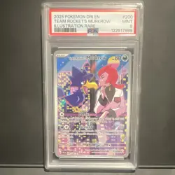 Pokemon 2025 Destined Rivals Team Rocket's Murkrow 200/182 IR Holo PSA 9 - Image 1