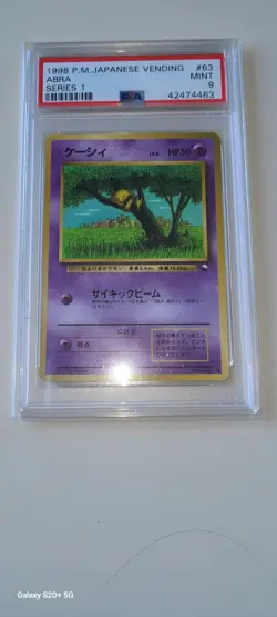 Pokemon 1998 Abra #63 Japanese Vending Series 1 (Blue) PSA 9 Collectors Edition - Image 1