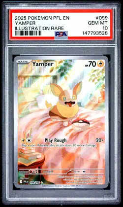 2025 POKEMON PFL EN-PHANTASMAL FLAMES ILLUSTRATION RARE #099 YAMPER PSA 10 - Image 1