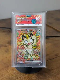 Pokemon TCG Meowth ex SIR 121/088 Perfect Order ACE 10 - Perfect Subgrades - Image 1