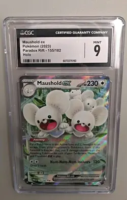 Maushold ex 155/182 Paradox Rift Graded CGC MINT 9 Graded Pokemon TCG - Image 1