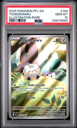 2025 POKEMON PFL EN-PHANTASMAL FLAMES ILLUSTRATION RARE #104 TOGEDEMARU PSA 10 - Image 1