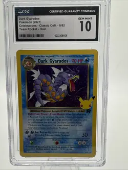 Pokemon Card Celebrations Dark Gyarados 8/82 Team Rocket Holo CGC Gem Mint 10 - Image 1