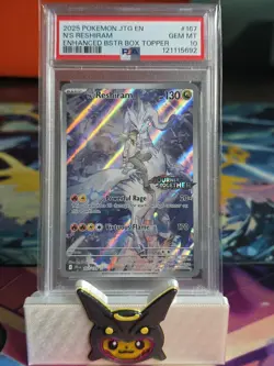 PSA 10 N's Reshiram 167/159 IR Stamped Journey Together Box Topper Pokemon Card - Image 1