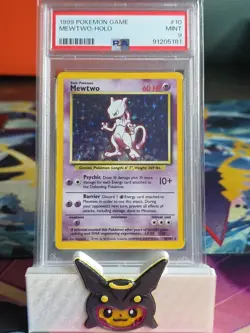PSA 9 Mewtwo Base Set Holo Pokemon Card 10/102 Unlimited Rare 1999 Graded - Image 1