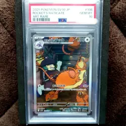 PSA10 Pokemon Rocket Rattata AR Scarlet Violet SV10 Rocket Smash Card - Image 1