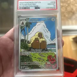 2024 POKEMON SURGING SPARKS EN ALOLAN DUGTRIO ILLUSTRATION RARE #208 PSA 10 GMT - Image 3