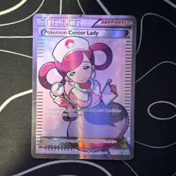 Pokemon Center Lady Full Art Holo Ultra Rare Trainer 105/106 Flashfire Eng - Image 1