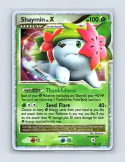 Shaymin LV.X 126/127 Holo LV.X Rare Platinum Pokemon Lightly Played - Image 1