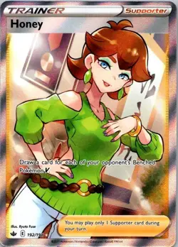 NM-Mint Honey - 192/198 Full Art Ultra Rare Pokemon Chilling Reign NM (SKU 1-2) - Image 1