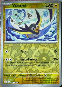 Wattrel Reverse Holo - 080/193 - Paldea Evolved Pokemon 2023 - Image 1