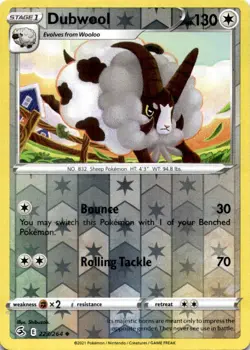 DUBWOOL 223/264 UC FUSION STRIKE POKEMON REVERSE HOLO MP - Image 1