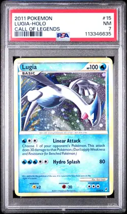 2011 POKEMON CALL OF LEGENDS LUGIA #15 HOLO PSA 7 NM #113346635 - Image 1