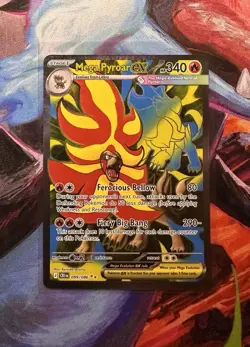 Mega Pyroar ex 099/086 Full Art Double Ultra Rare Pokemon Chaos Rising ME04 NM - Image 1