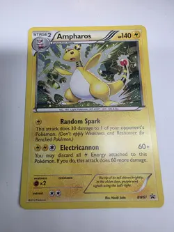 2013 POKEMON B&W PROMO SMOOTH COSMOS HOLO #BW67 AMPHAROS Swirl - Image 2