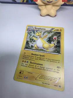 2013 POKEMON B&W PROMO SMOOTH COSMOS HOLO #BW67 AMPHAROS Swirl - Image 3