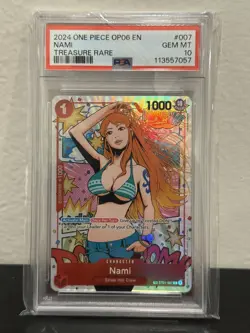 2024 ONE PIECE Wings of the Captain En #007 NAMI Treasure Rare PSA 10 OP06 - Image 1