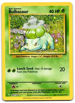 Bulbasaur 001/034 - 🌊 Trading Card Game Classic Pokemon TCG Holo 🖤 - M/LP - Image 1