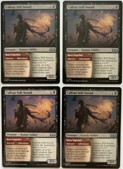 MTG Wilds of Eldraine Callous Sell-Sword x 4 (Uncommon) - Image 1