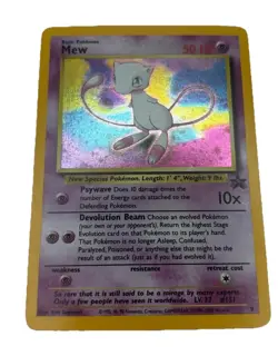 Vintage Ungraded Pokemon Card Mew WOTC Promo Black Star #9 HOLO With Swirl - Image 1