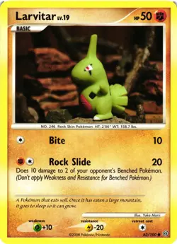 Pokemon TCG Larvitar 63/100 MP Common Stormfront LP/MP - Image 1