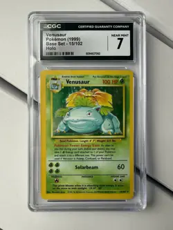 Venusaur 1999 Pokemon Base Set Holo 015/102 CGC Near Mint 7 - Image 4