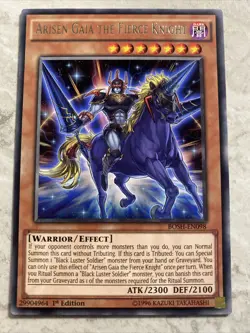 Yugioh - Arisen Gaia The Fierce Knight - BOSH-EN098 - Rare 1st Edition - Image 1