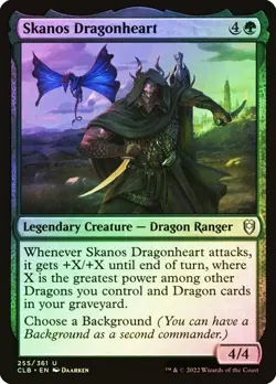 NM Foil Skanos Dragonheart, MTG, Baldur's Gate, Magic the Gathering, 255 - Image 1