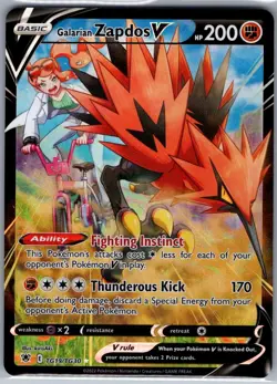 Galarian Zapdos V TG19/TG30 Astral Radiance Trainer Gallery - Pokemon Card - NM - Image 1
