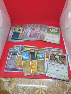 LOT 12: Pokemon Tcg Bundle Lot Vary Conditions Holo Reverse Holos Bulk 60+ Cards - Image 1