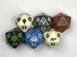 6 mtg Spindown Dice - Game Dice - d20 life counter Magic Dice - Image 1