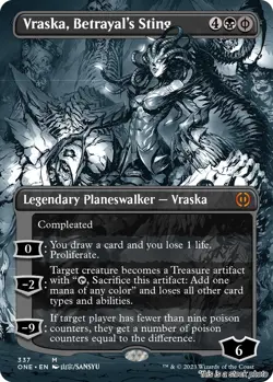 MTG Vraska, Betrayal's Sting (Borderless) 337 Phyrexia: All Will Be One NM Magic - Image 1