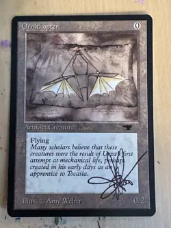 MTG ARTIST PROOF Antiquities Ornithopter AP Sketch Art Amy WEBER Magic - Image 2