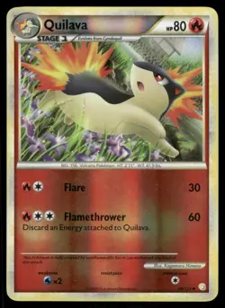 Pokemon Cards Quilava 49/123 Reverse Holo HeartGold & SoulSilver Uncommon LP - Image 1