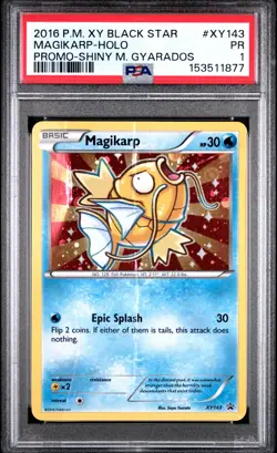 2016 POKEMON XY BLACK STAR PROMO SHINY MEGA GYARADOS #XY143 MAGIKARP-HOLO PSA 1 - Image 1