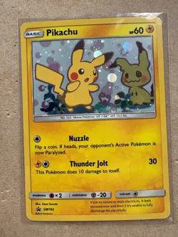 Pokemon Pikachu TCG Sun & Moon SM162 Holo Promo Card - Image 1