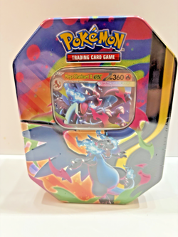 Pokemon TCG Mega Charizard EX Tin X Sealed 4 Booster Packs Promo Card New - Image 1