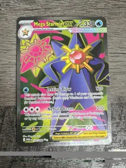 Pokemon TCG Mega Starmie EX 102/088 Perfect Full Art Holo Card English - Image 1