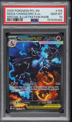 Pokemon 2025 Mega Charizard X ex 125/094 SIR Phantasmal Flames GEM MINT PSA 10 - Image 1
