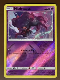 Misdreavus #39/111 Reverse Holo SM - Crimson Invasion Pokemon Card TCG - Image 1