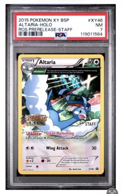2015 POKEMON XY BLACK STAR PROMOS #XY46 ALTARIA-HOLO STAFF PSA 7 - Image 1
