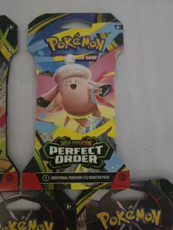Pokemon TCG Perfect Order Art Set of 4 Sleeved booster packs Plus Bonus Bits. - Image 3