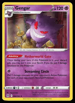 Gengar 066/196 Holo Rare Lost Origin Pokemon Card - Image 1