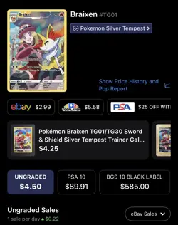 Braixen Full Art, Pokemon Near Mint, Silver Tempest, Ultra Rare, TG01/TG30 - Image 5